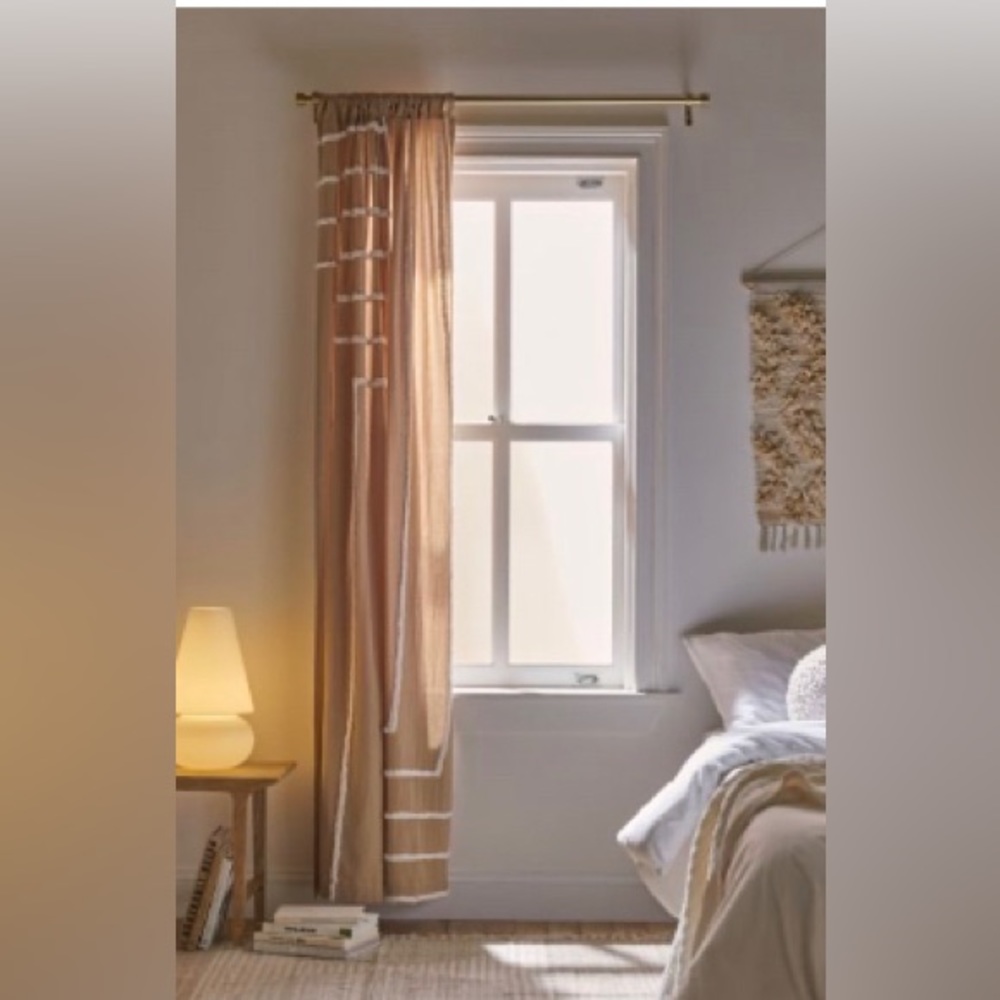 Tufted cotton window curtain
